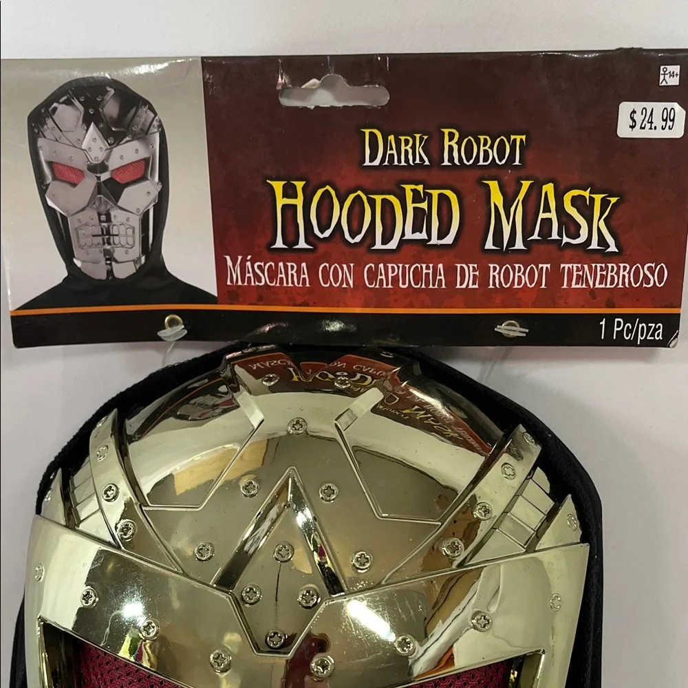 Gold Dark Robot Hooded Mask
